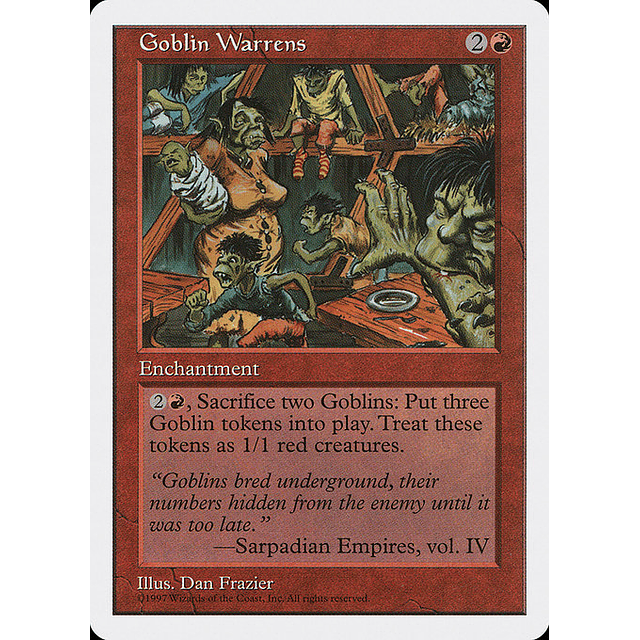 Carta Magic - Goblin Warrens - Idioma: Español - Edicion: Fifth Edition