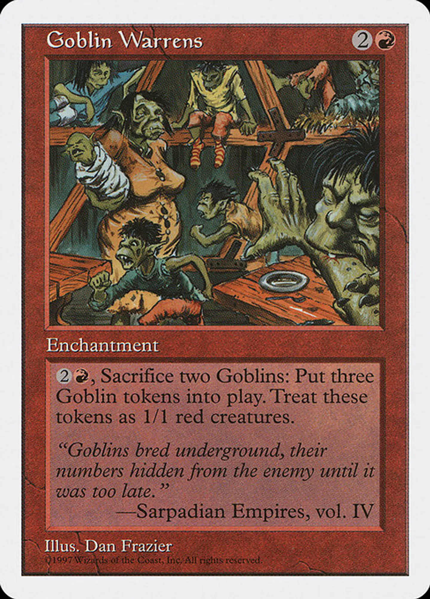 Carta Magic - Goblin Warrens - Idioma: Español - Edicion: Fifth Edition 1