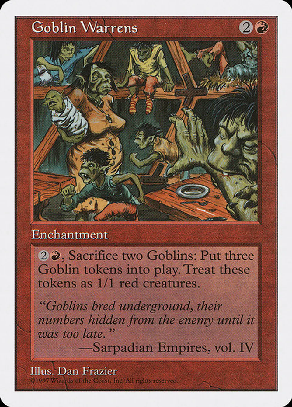 Carta Magic - Goblin Warrens - Idioma: Español - Edicion: Fifth Edition 1