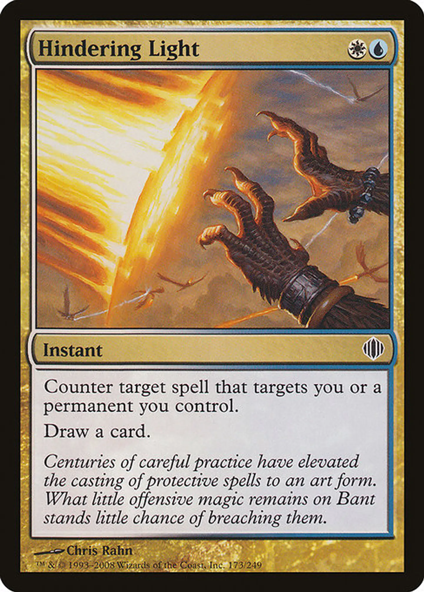 Carta Magic - FOIL Hindering Light - Idioma: Español - Edicion: Shards of Alara 1