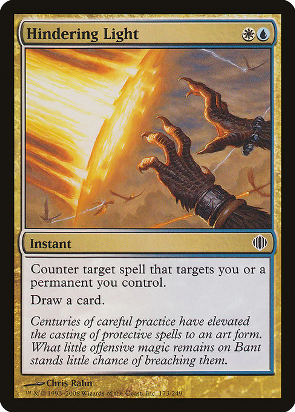 Carta Magic - FOIL Hindering Light - Idioma: Español - Edicion: Shards of Alara 1