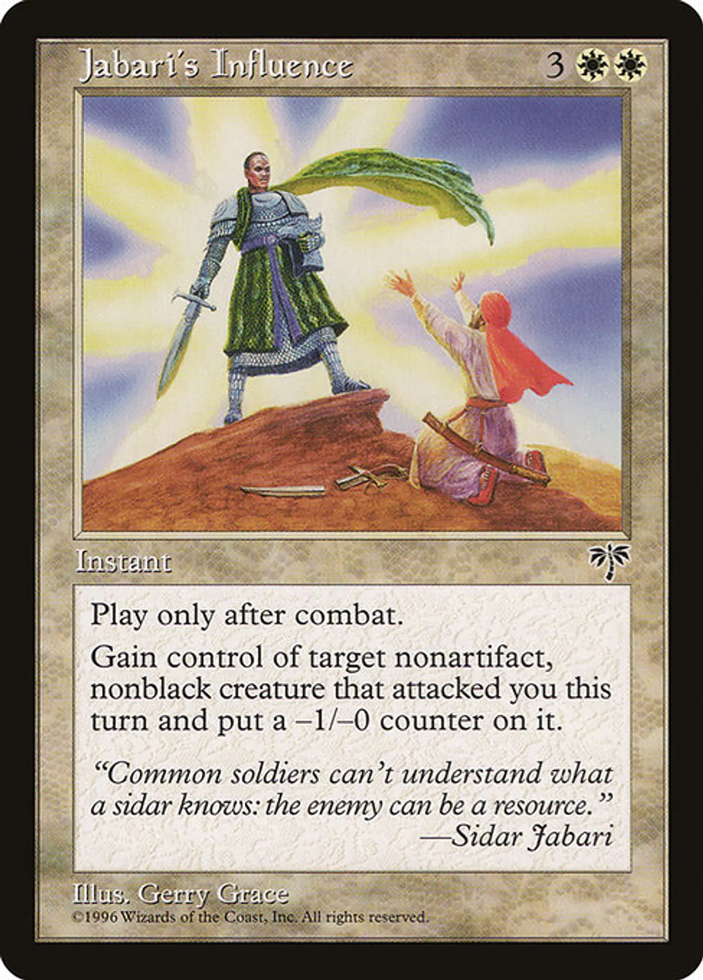 Carta Magic - Jabari's Influence - Idioma: Ingles - Edicion: Mirage 1