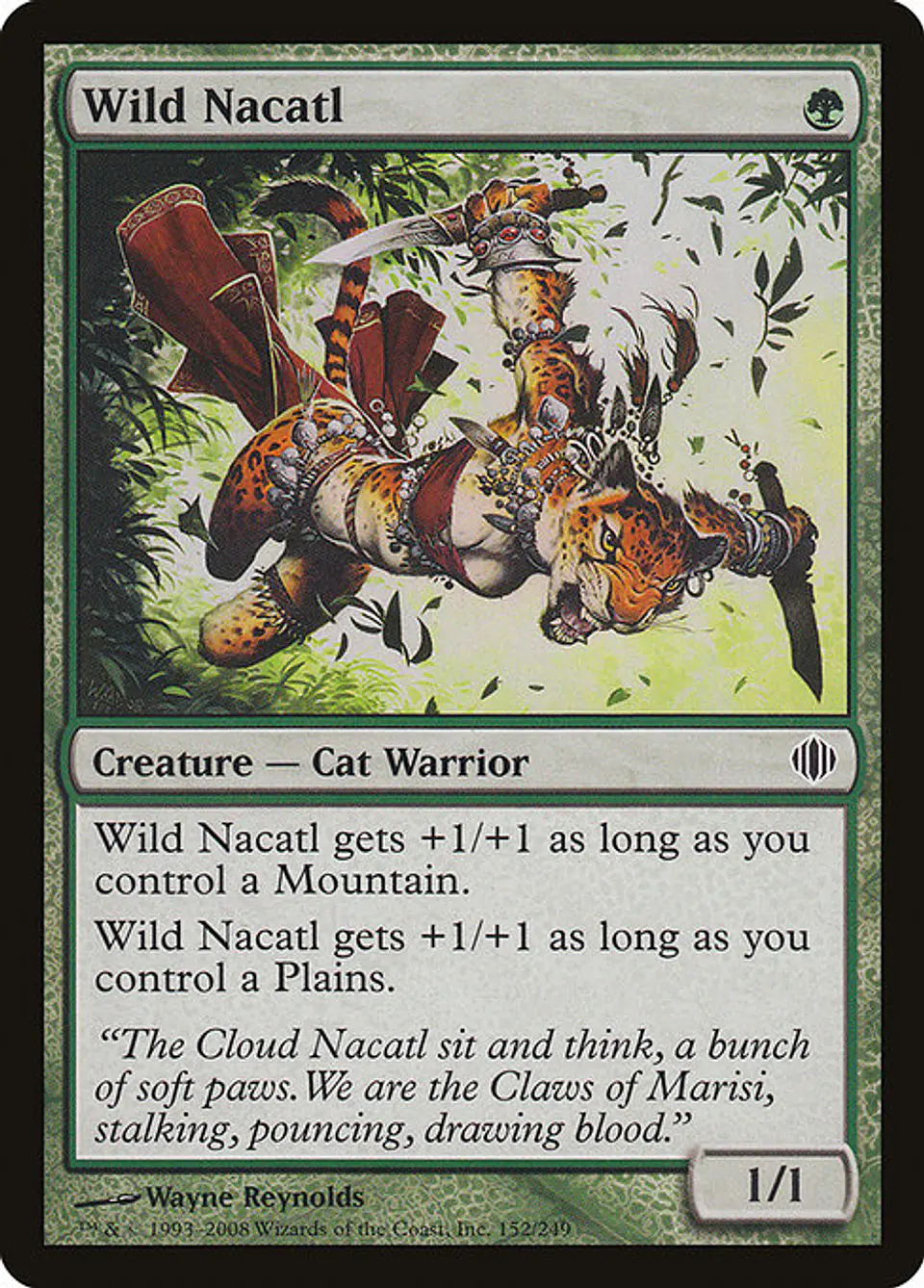 Carta Magic - FOIL Wild Nacatl - Idioma: Español - Edicion: Shards of Alara 1