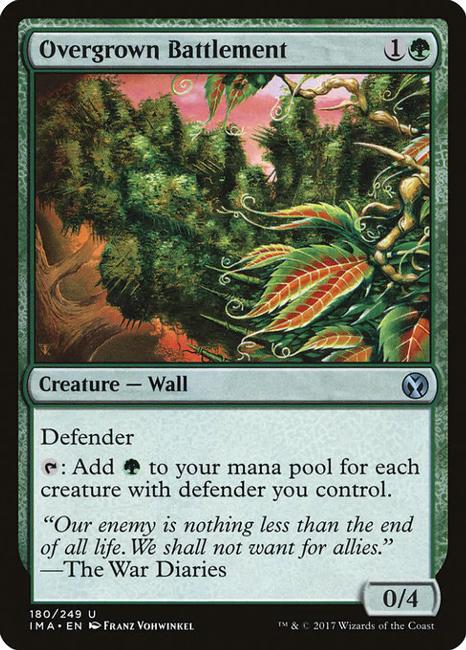 Carta Magic - FOIL Overgrown Battlement - Idioma: Ingles - Edicion: Iconic Masters 1