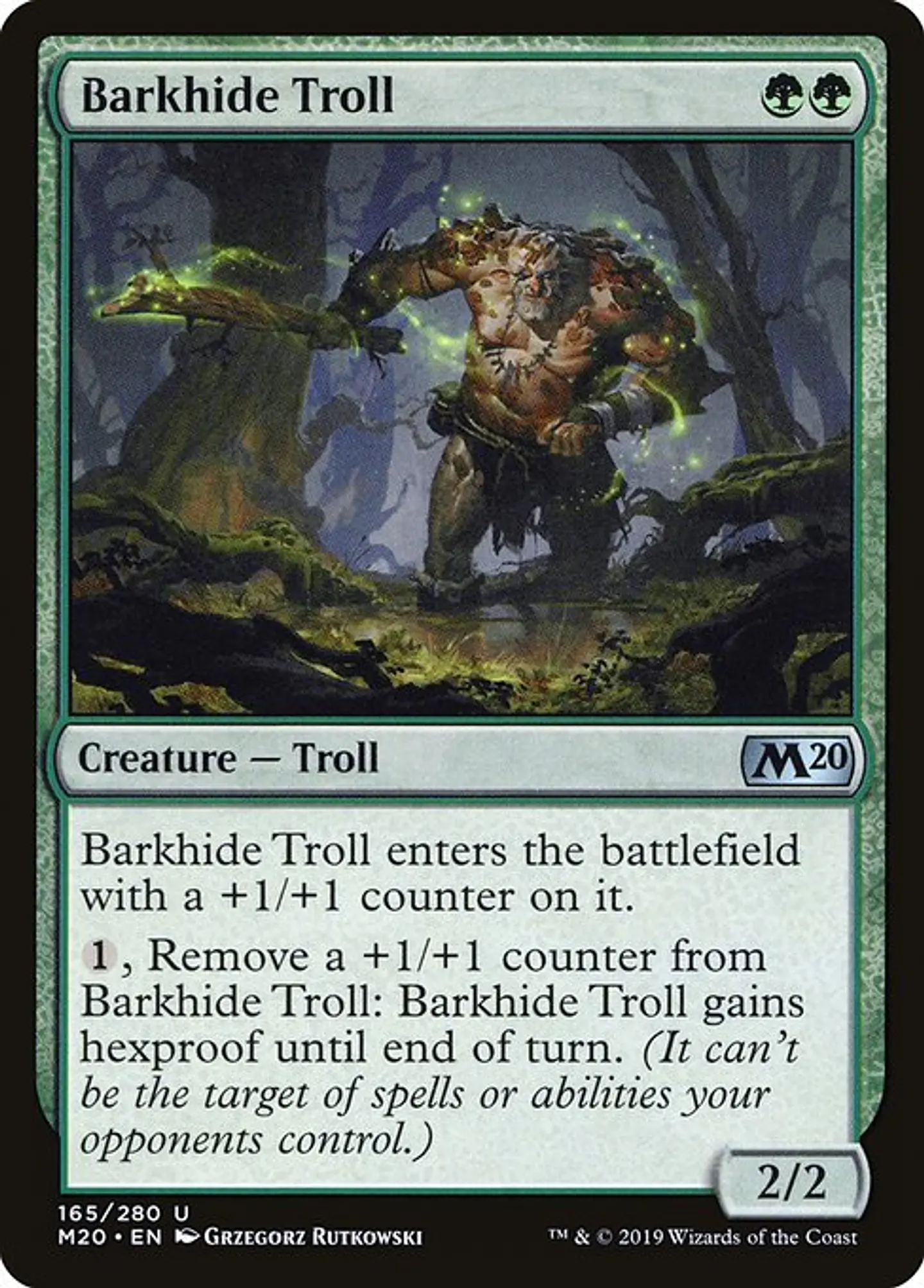 Carta Magic - FOIL Barkhide Troll - Idioma: Ingles - Edicion: Core Set 2020 1