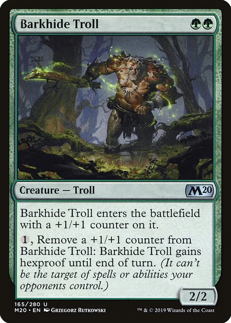Carta Magic - FOIL Barkhide Troll - Idioma: Ingles - Edicion: Core Set 2020 1