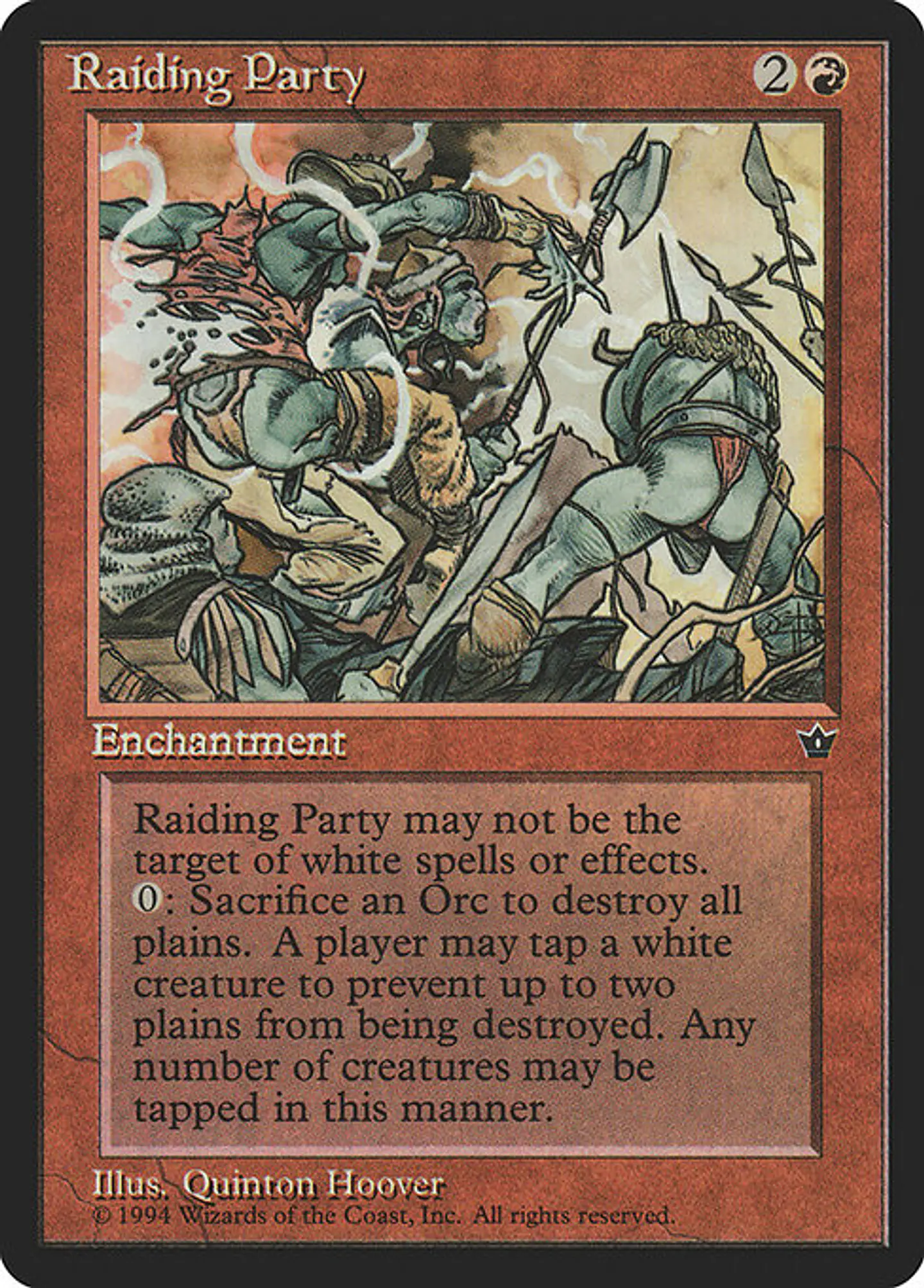 Carta Magic - Raiding Party - Idioma: Ingles - Edicion: Fallen Empires 1