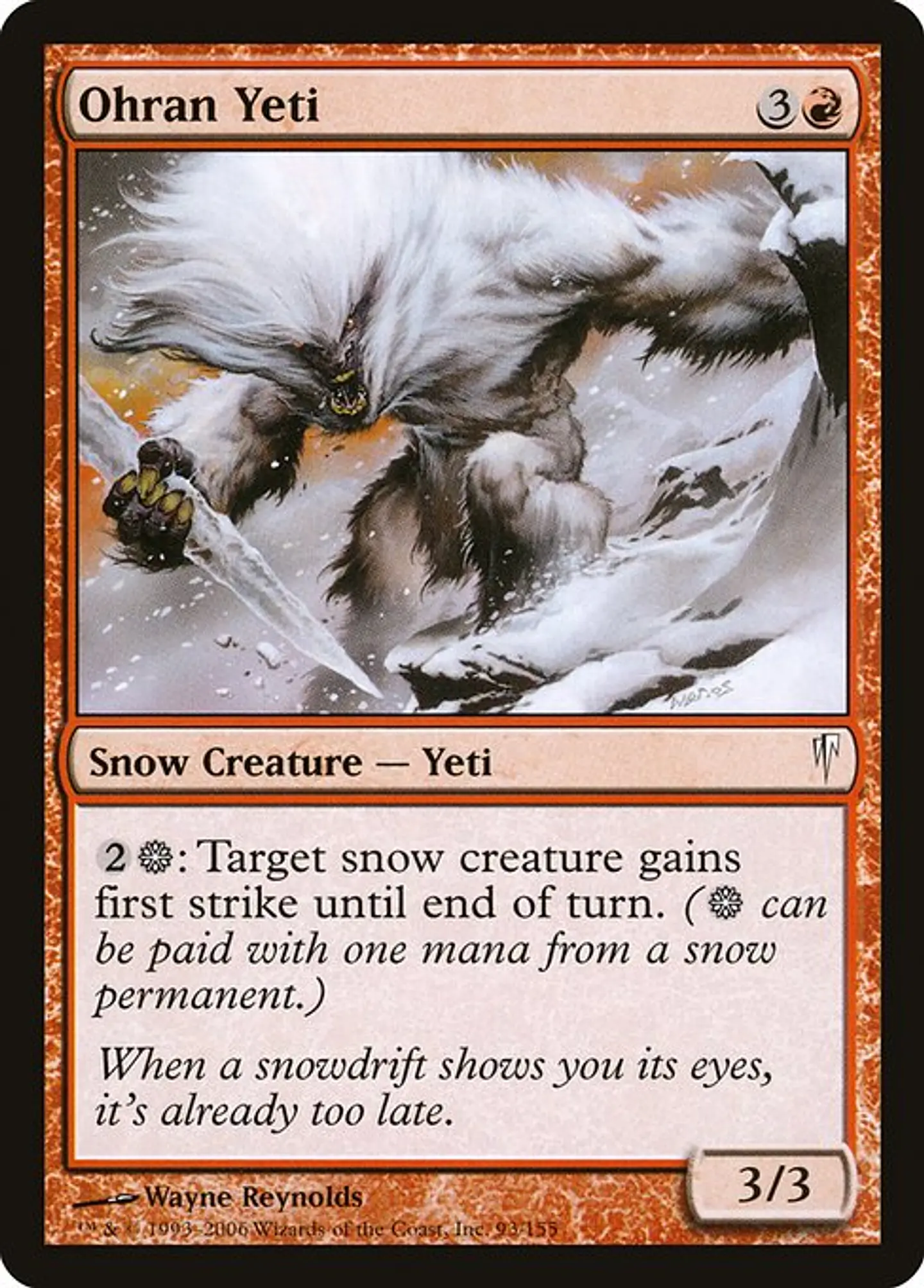 Carta Magic - FOIL Ohran Yeti - Idioma: Español - Edicion: Coldsnap 1
