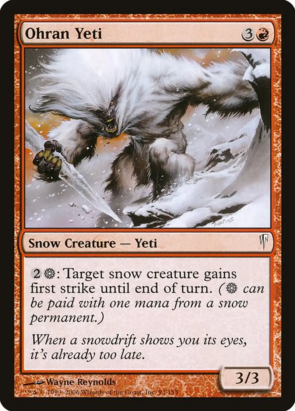 Carta Magic - FOIL Ohran Yeti - Idioma: Español - Edicion: Coldsnap 1