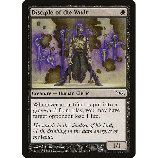 Carta Magic - Disciple of the Vault - Idioma: Ingles - Edicion: Mirrodin