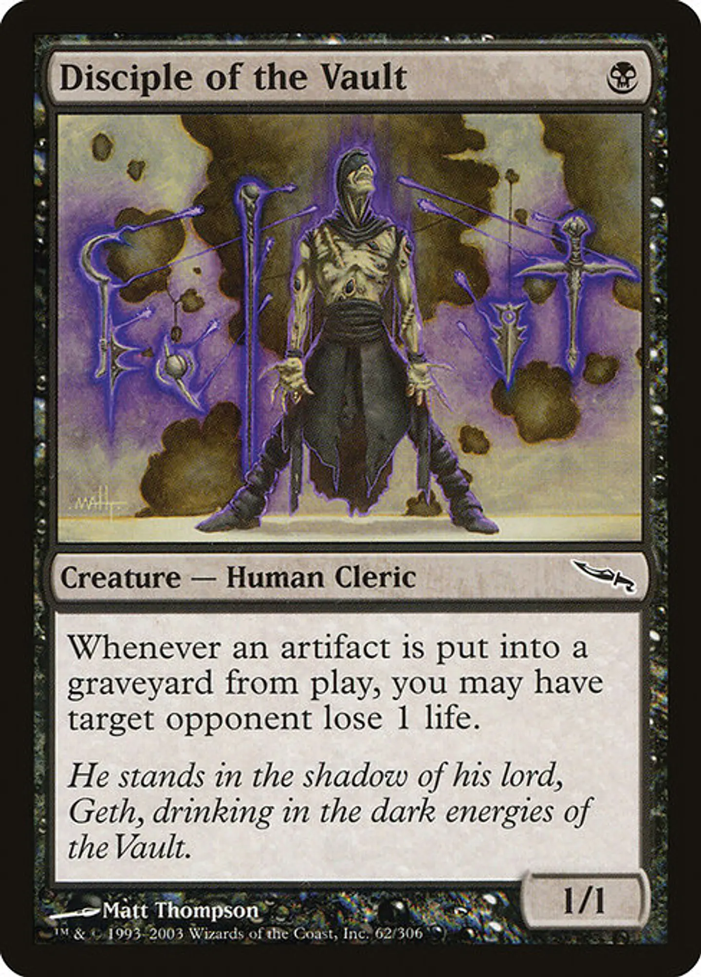 Carta Magic - Disciple of the Vault - Idioma: Español - Edicion: Mirrodin 1