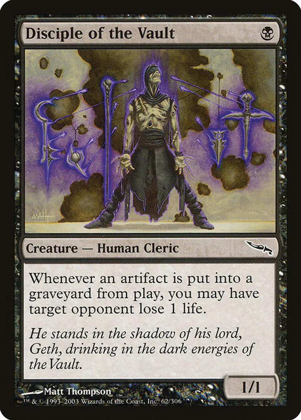 Carta Magic - Disciple of the Vault - Idioma: Español - Edicion: Mirrodin 1