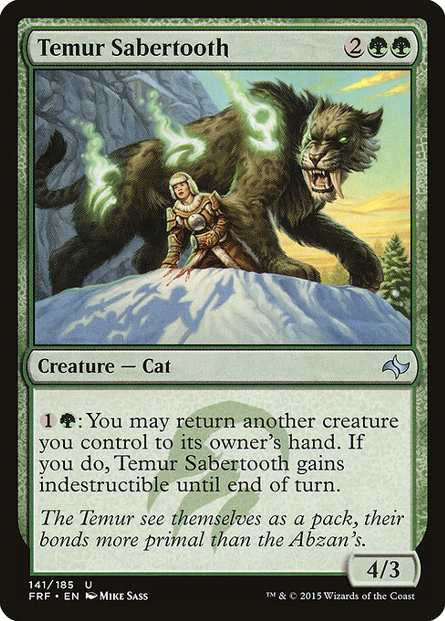 Carta Magic - Temur Sabertooth - Idioma: Ingles - Edicion: Fate Reforged 1