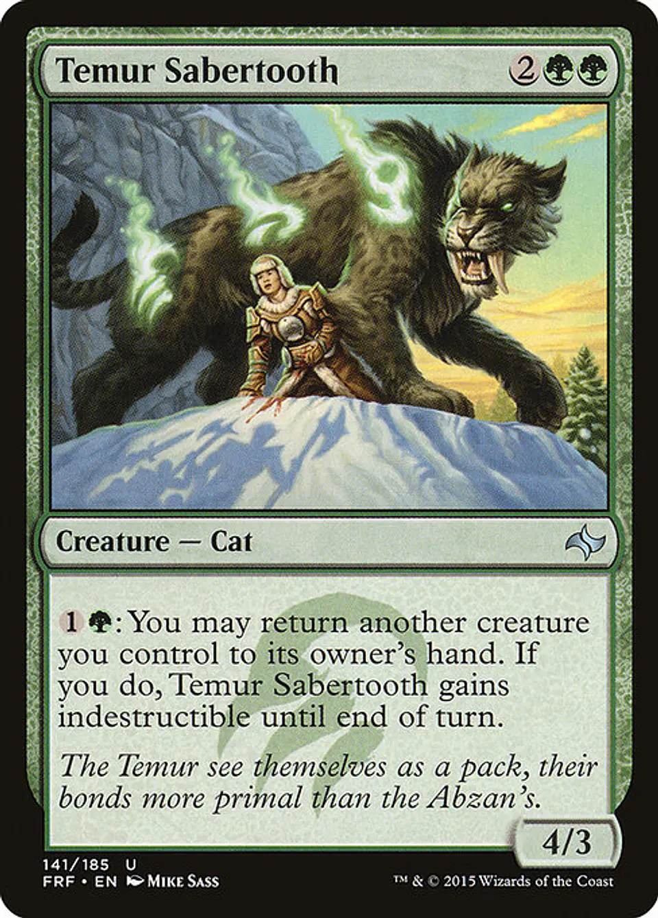 Carta Magic - Temur Sabertooth - Idioma: Ingles - Edicion: Fate Reforged 1