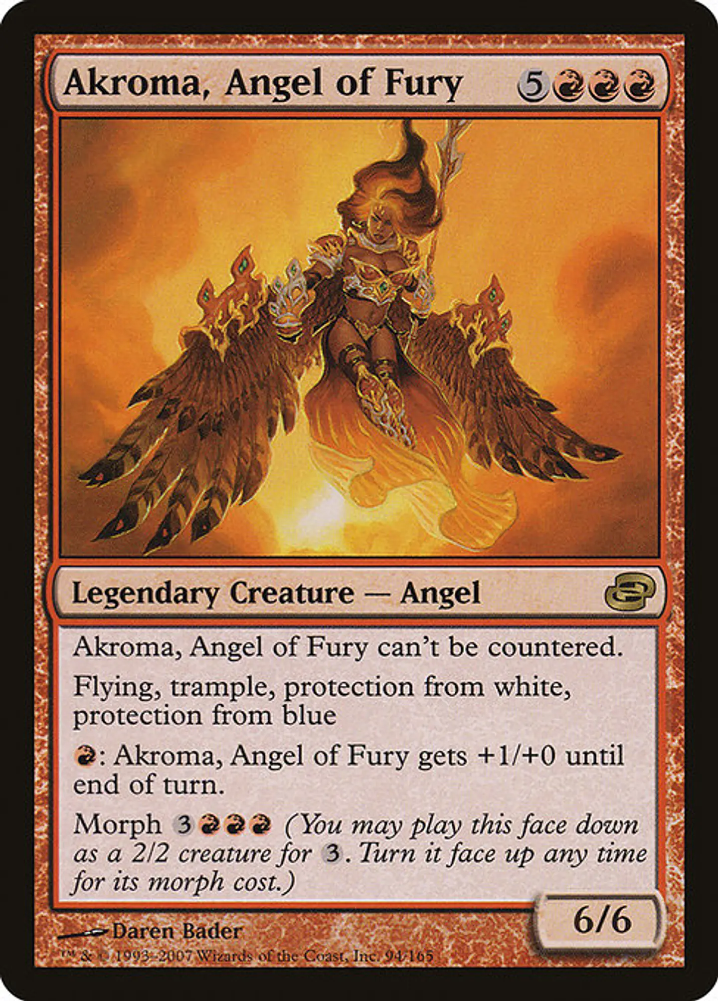 Carta Magic - Akroma, Angel of Fury - Idioma: Ingles - Edicion: Planar Chaos 1