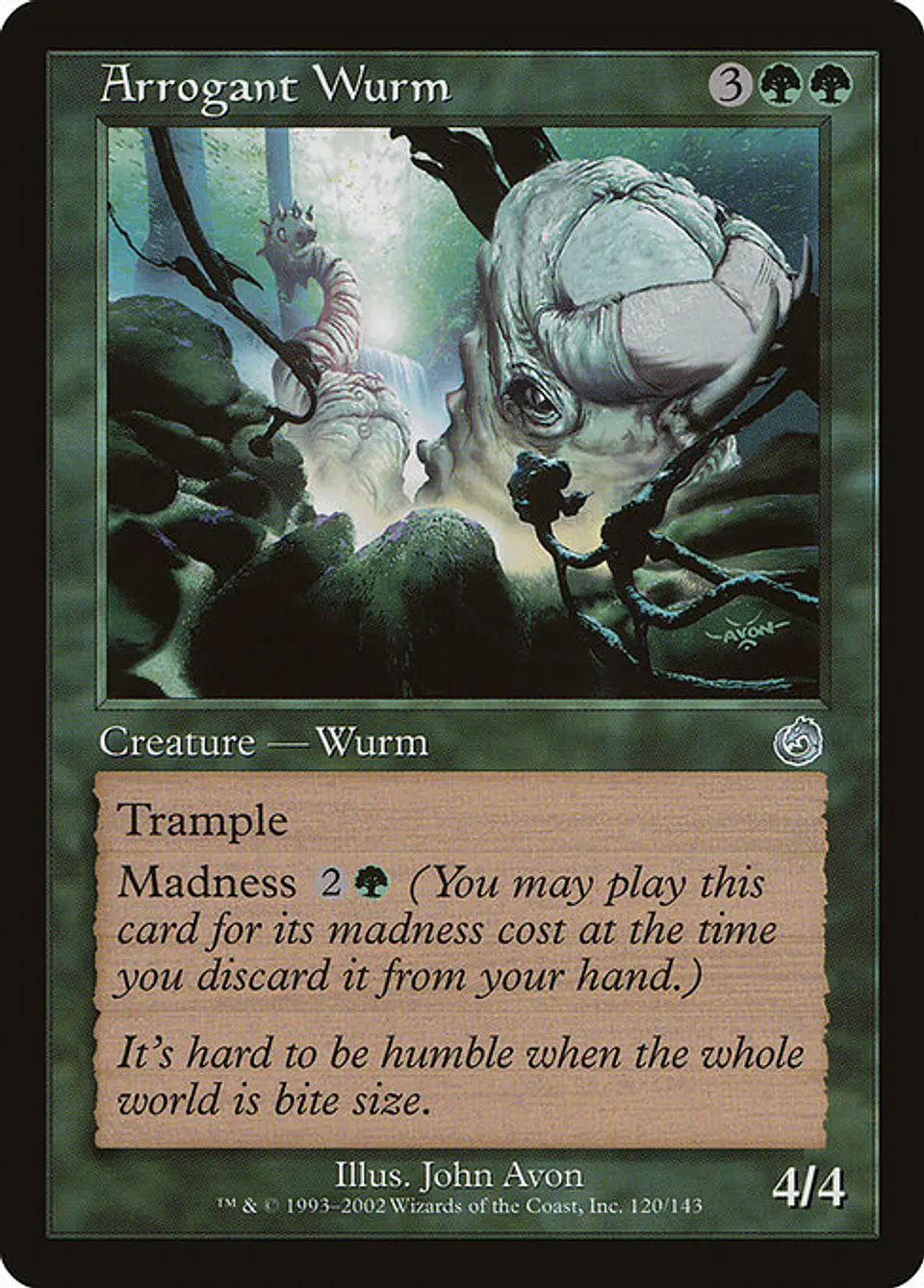 Carta Magic - Arrogant Wurm - Idioma: Español - Edicion: Torment 1