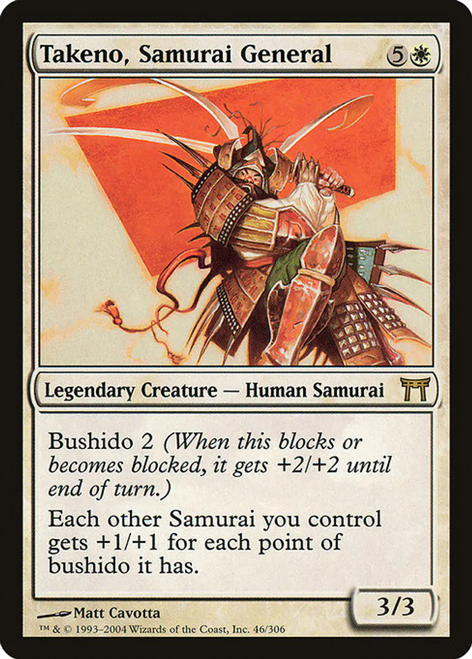 Carta Magic - Takeno, Samurai General - Idioma: Ingles - Edicion: Champions of Kamigawa 1
