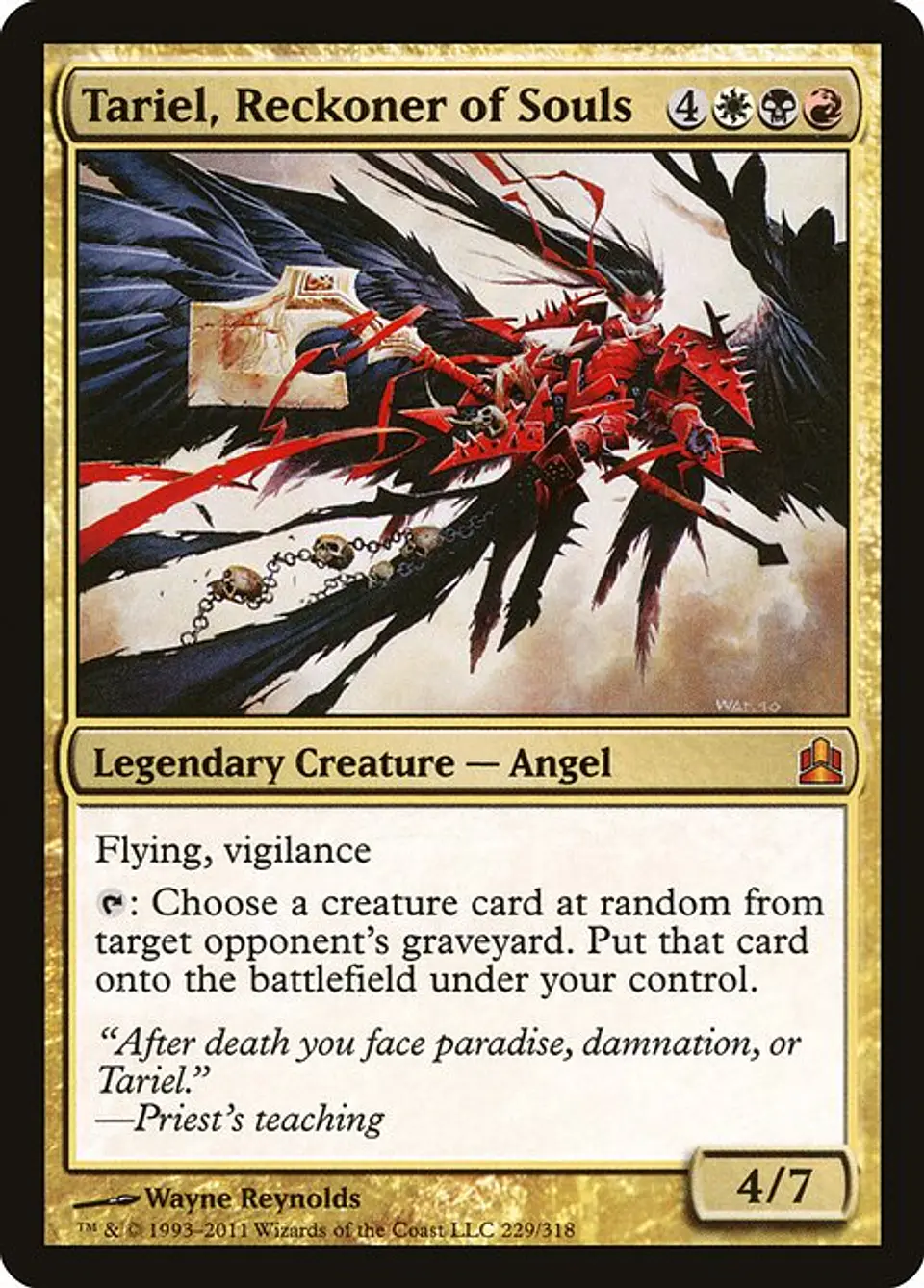 Carta Magic - Tariel, Reckoner of Souls - Idioma: Ingles - Edicion: Commander 2011 1