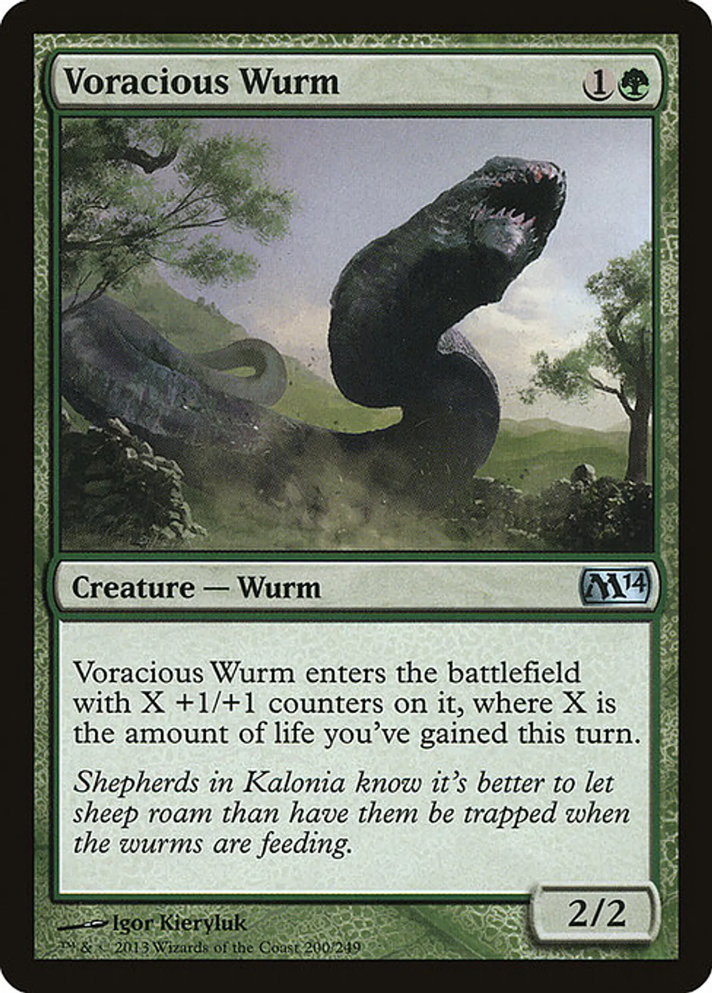 Carta Magic - FOIL Voracious Wurm - Idioma: Ingles - Edicion: Magic 2014 1