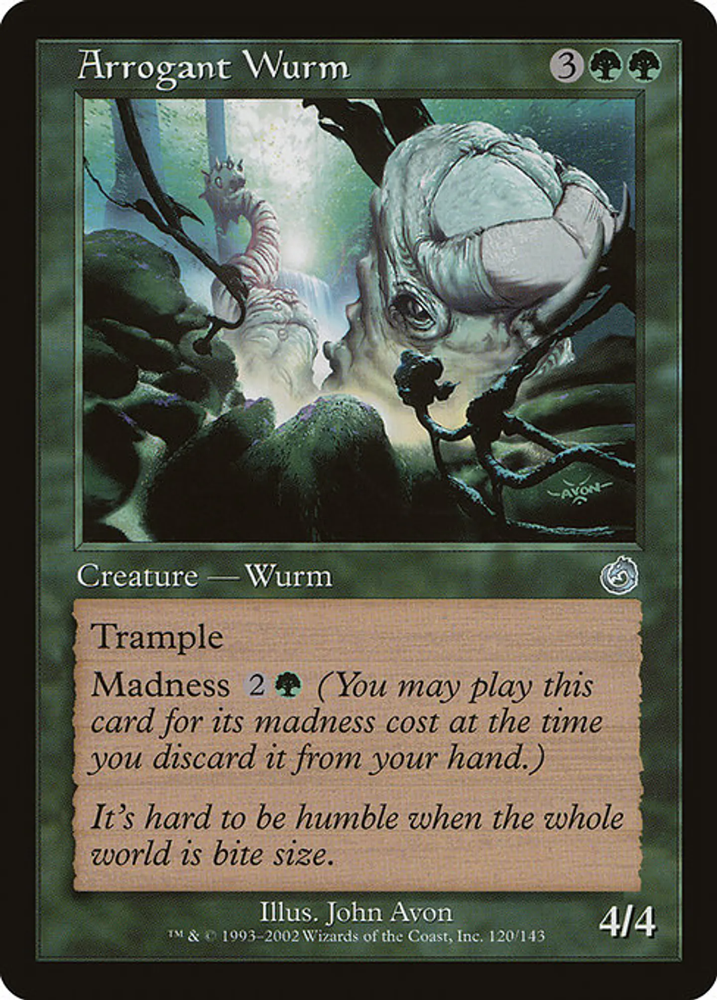 Carta Magic - Arrogant Wurm - Idioma: Ingles - Edicion: Torment 1