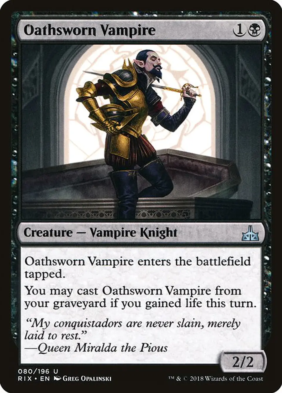 Carta Magic - FOIL Oathsworn Vampire - Idioma: Español - Edicion: Rivals of Ixalan 1