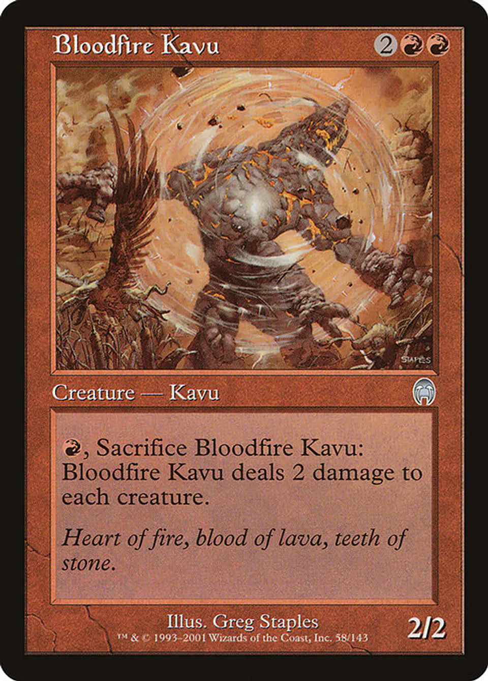 Carta Magic - FOIL Bloodfire Kavu - Idioma: Español - Edicion: Apocalypse 1