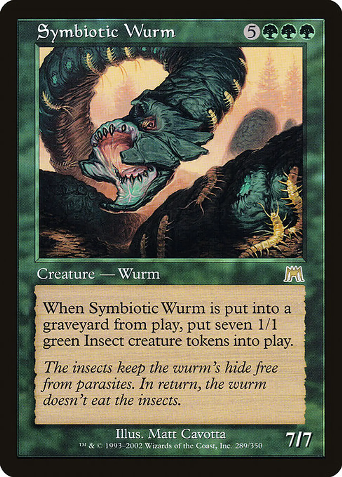 Carta Magic - Symbiotic Wurm - Idioma: Ingles - Edicion: Onslaught 1