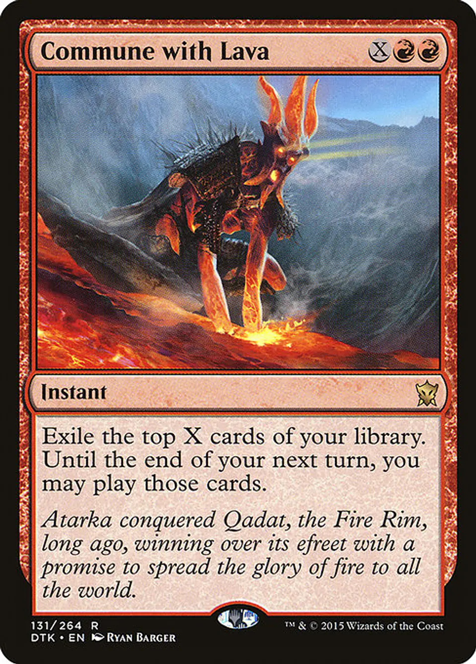 Carta Magic - FOIL Commune with Lava - Idioma: Español - Edicion: Dragons of Tarkir 1