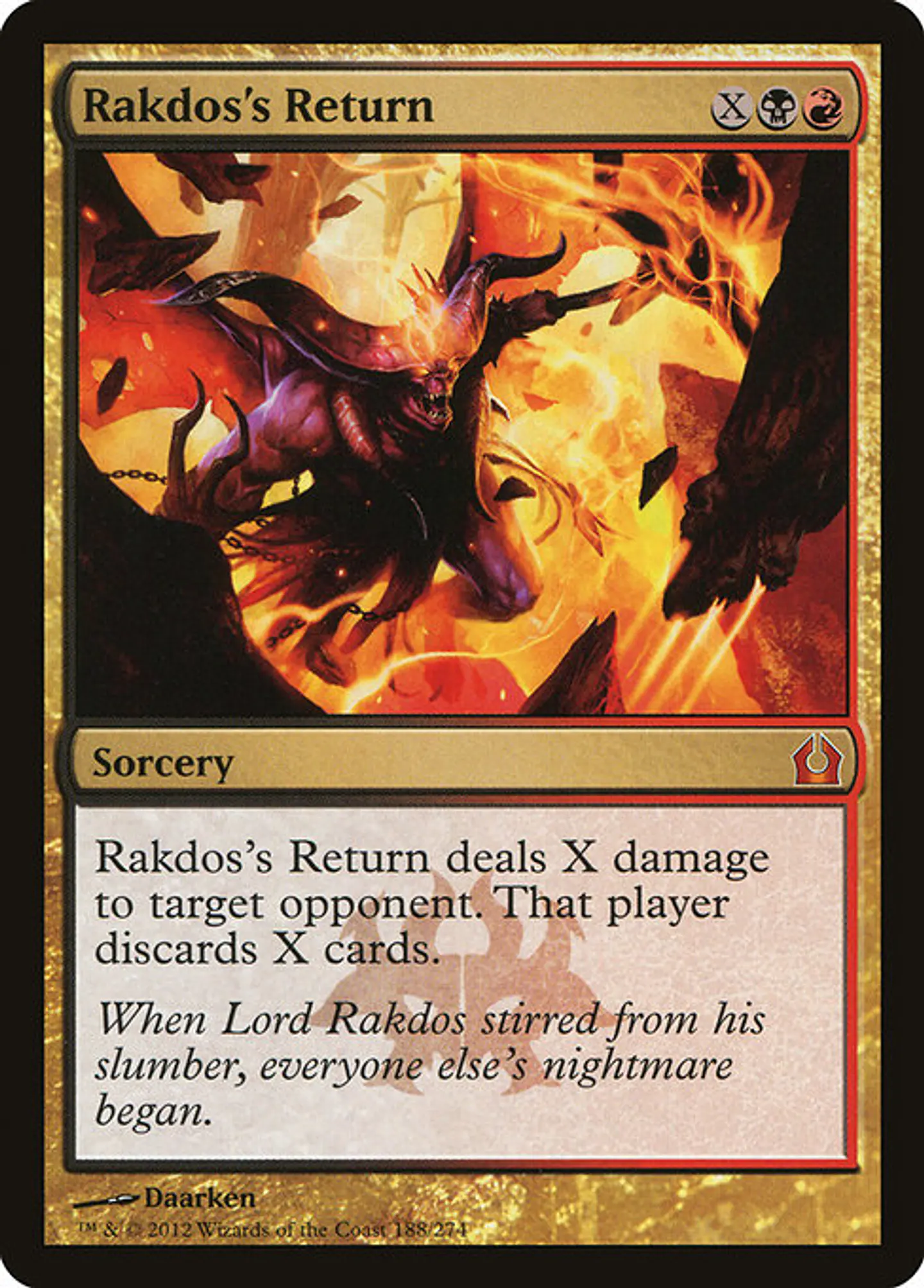 Carta Magic - FOIL Rakdos's Return - Idioma: Español - Edicion: Return to Ravnica 1