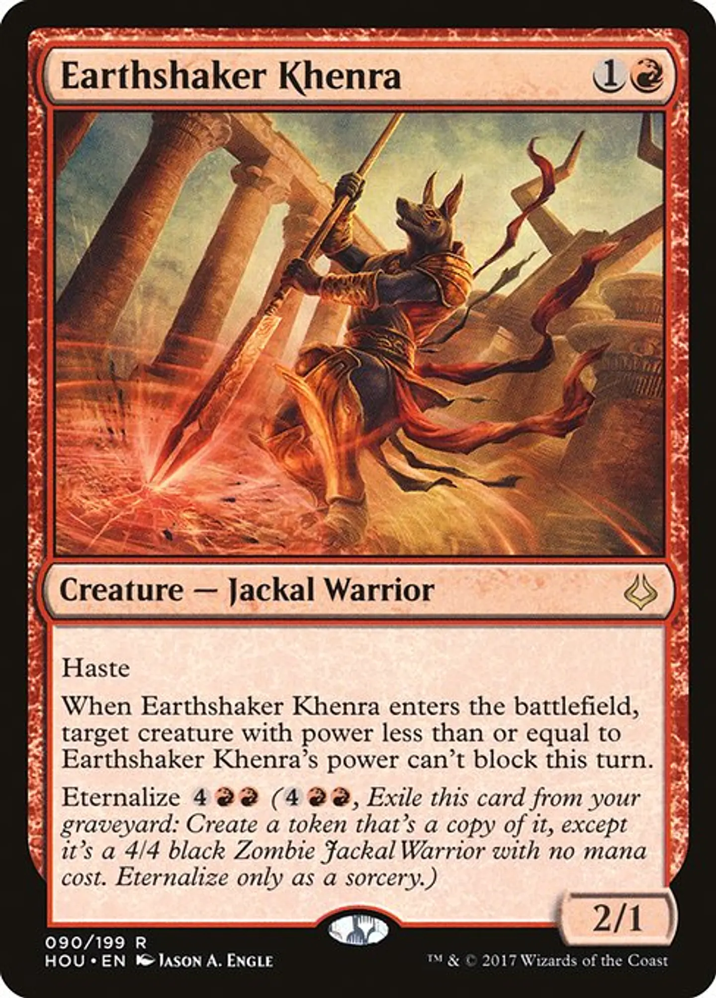 Carta Magic - FOIL Earthshaker Khenra - Idioma: Español - Edicion: Hour of Devastation 1