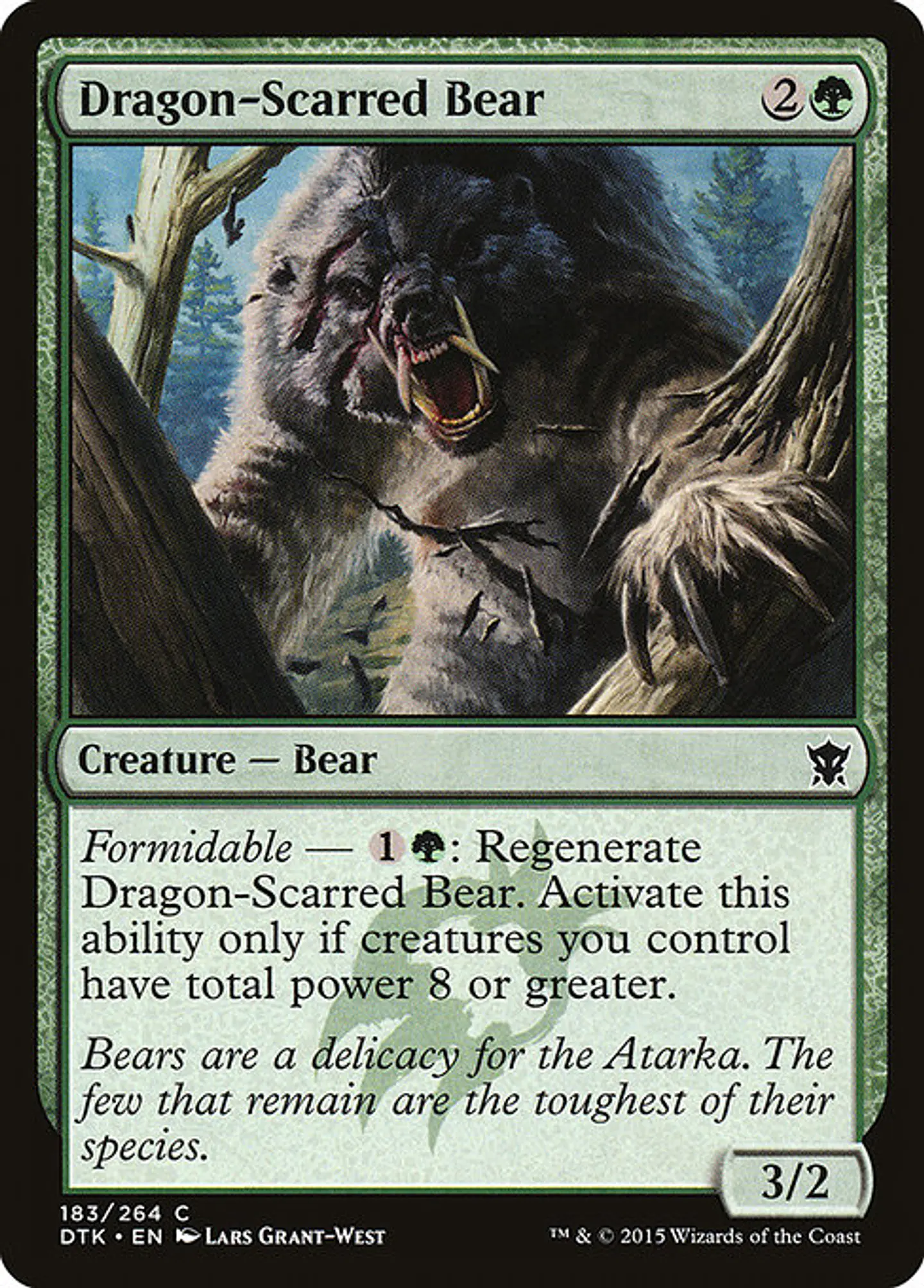 Carta Magic - FOIL Dragon-Scarred Bear - Idioma: Español - Edicion: Dragons of Tarkir 1