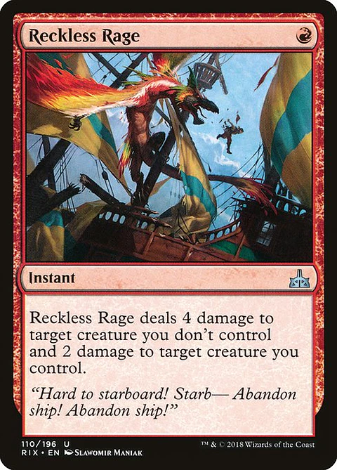 Carta Magic - Reckless Rage - Idioma: Español - Edicion: Rivals of Ixalan