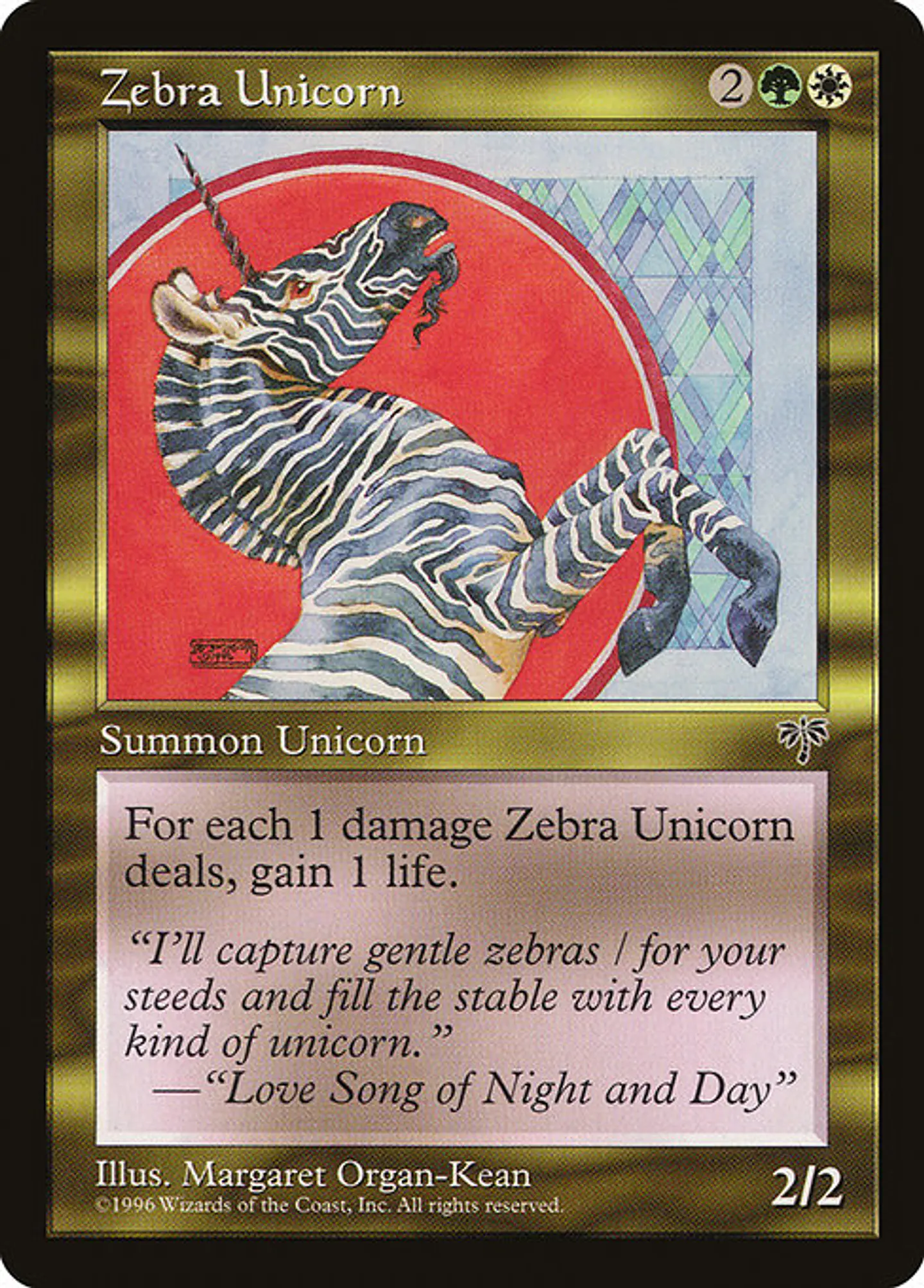 Carta Magic - Zebra Unicorn - Idioma: Ingles - Edicion: Mirage 1