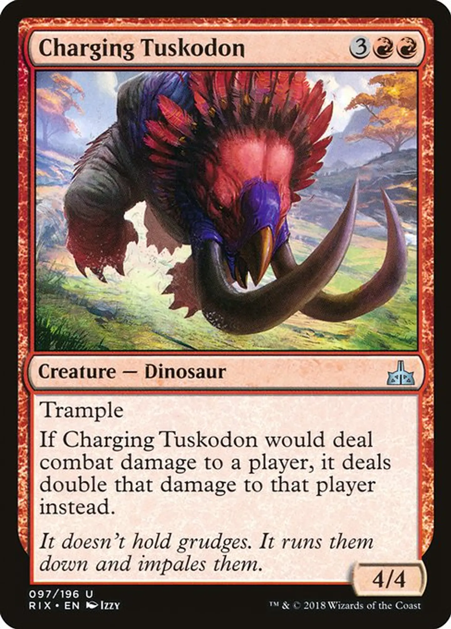 Carta Magic - FOIL Charging Tuskodon - Idioma: Español - Edicion: Rivals of Ixalan 1