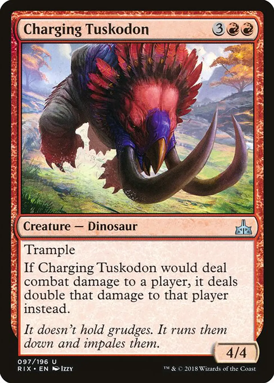 Carta Magic - FOIL Charging Tuskodon - Idioma: Español - Edicion: Rivals of Ixalan 1