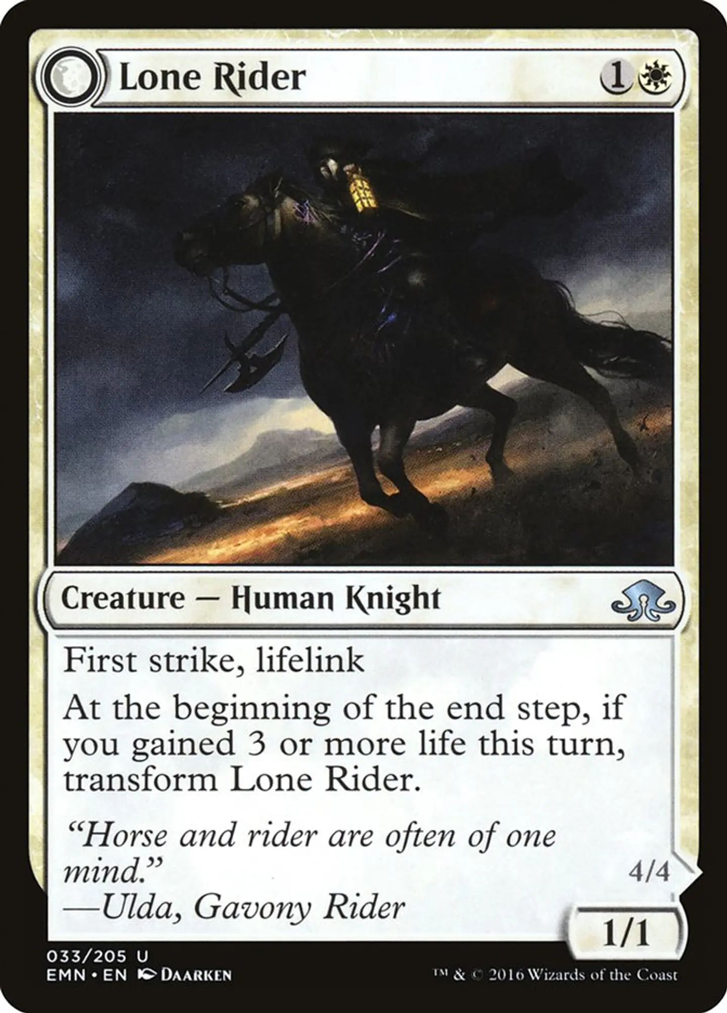Carta Magic - FOIL Lone Rider - Idioma: Ingles - Edicion: Eldritch Moon 1