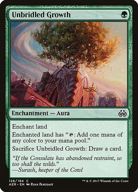 Carta Magic - FOIL Unbridled Growth - Idioma: Español - Edicion: Aether Revolt