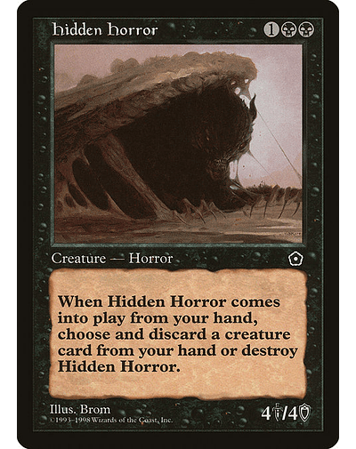 Carta Magic - Hidden Horror - Idioma: Español - Edicion: Portal Second Age