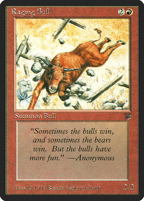 Carta Magic - Raging Bull - Idioma: Ingles - Edicion: Legends