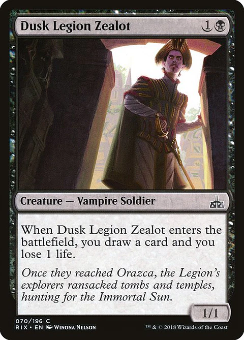 Carta Magic - FOIL Dusk Legion Zealot - Idioma: Español - Edicion: Rivals of Ixalan