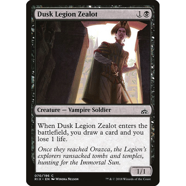 Carta Magic - FOIL Dusk Legion Zealot - Idioma: Español - Edicion: Rivals of Ixalan