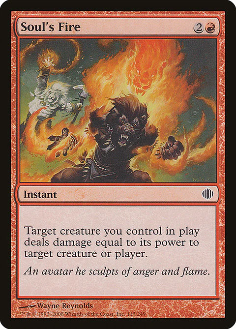 Carta Magic - FOIL Soul's Fire - Idioma: Ingles - Edicion: Shards of Alara