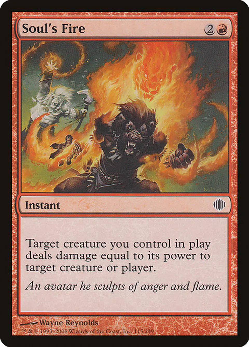 Carta Magic - FOIL Soul's Fire - Idioma: Ingles - Edicion: Shards of Alara 1