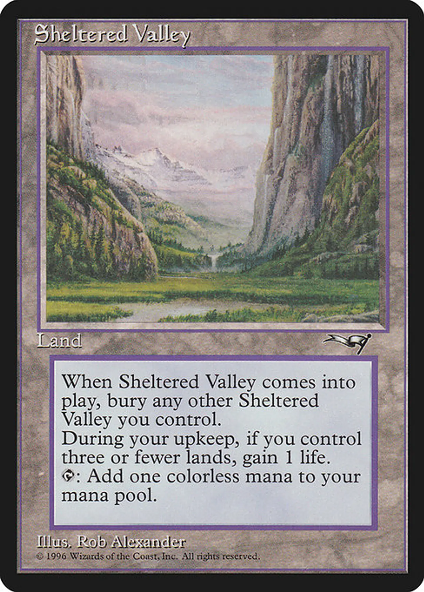 Carta Magic - Sheltered Valley - Idioma: Ingles - Edicion: Alliances 1