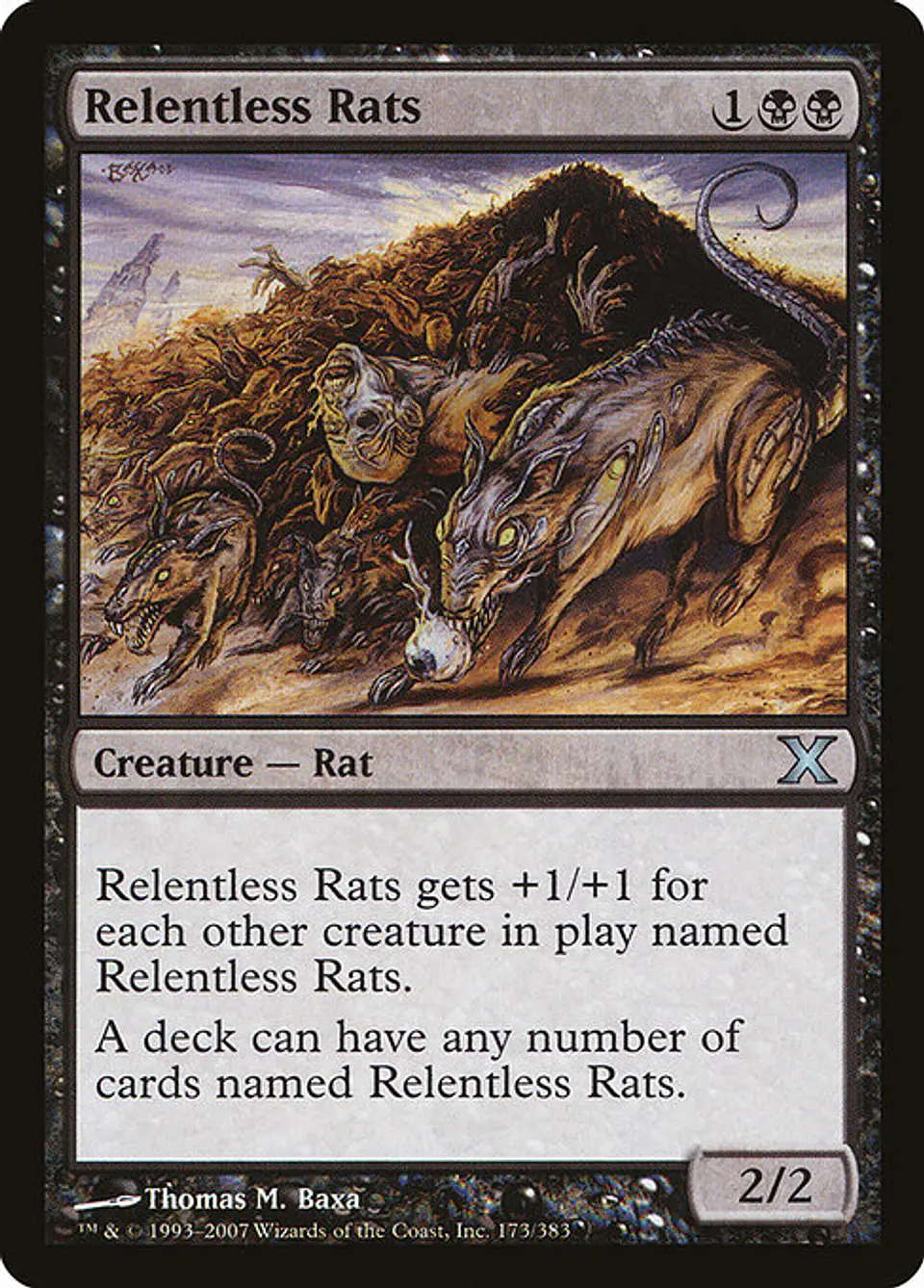 Carta Magic - Relentless Rats - Idioma: Ingles - Edicion: Tenth Edition 1