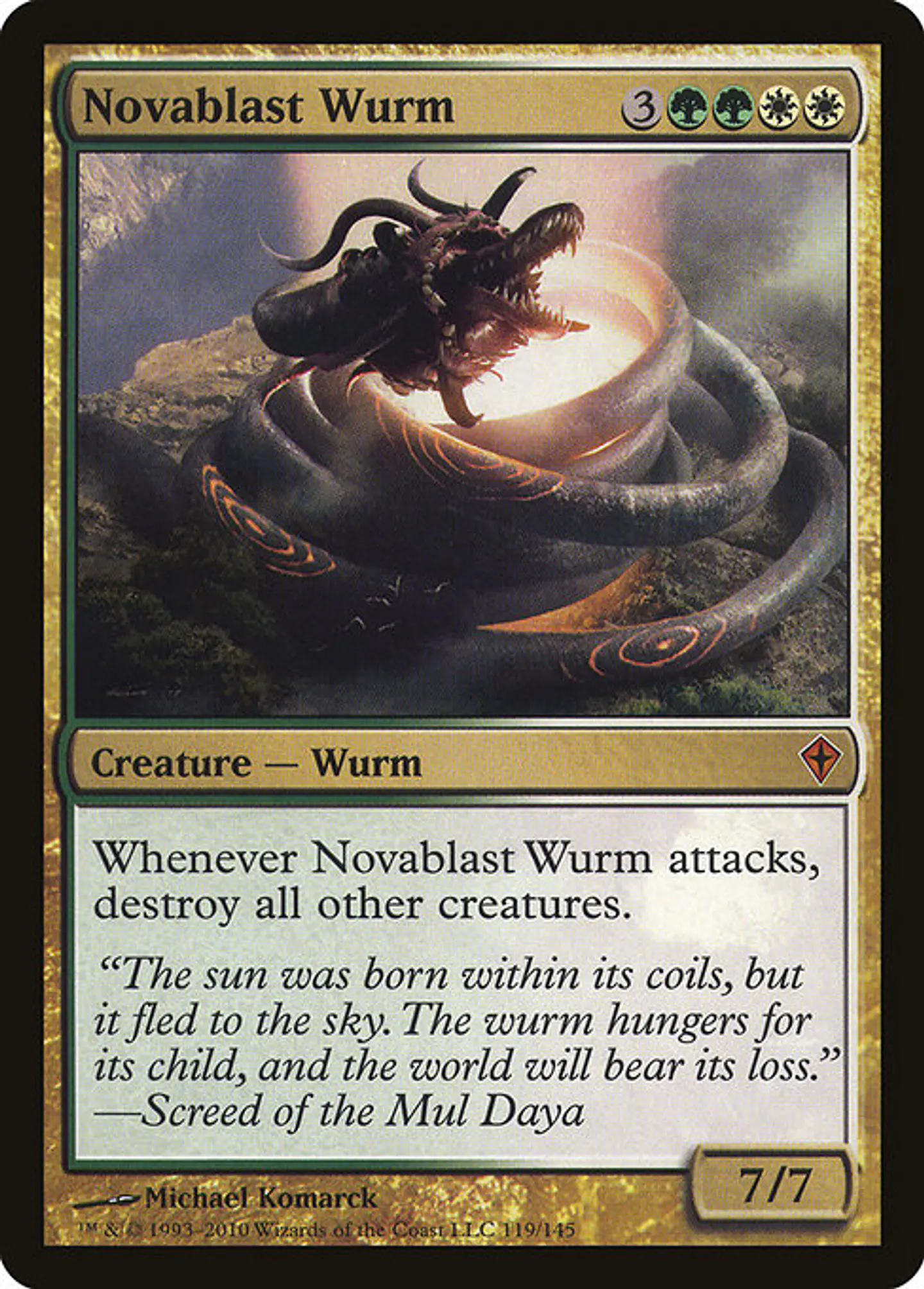 Carta Magic - Novablast Wurm - Idioma: Español - Edicion: Worldwake 1
