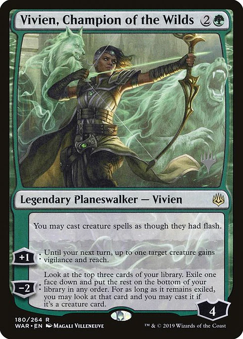 Carta Magic - Vivien, Champion of the Wilds - Idioma: Español - Edicion: War of the Spark Promos