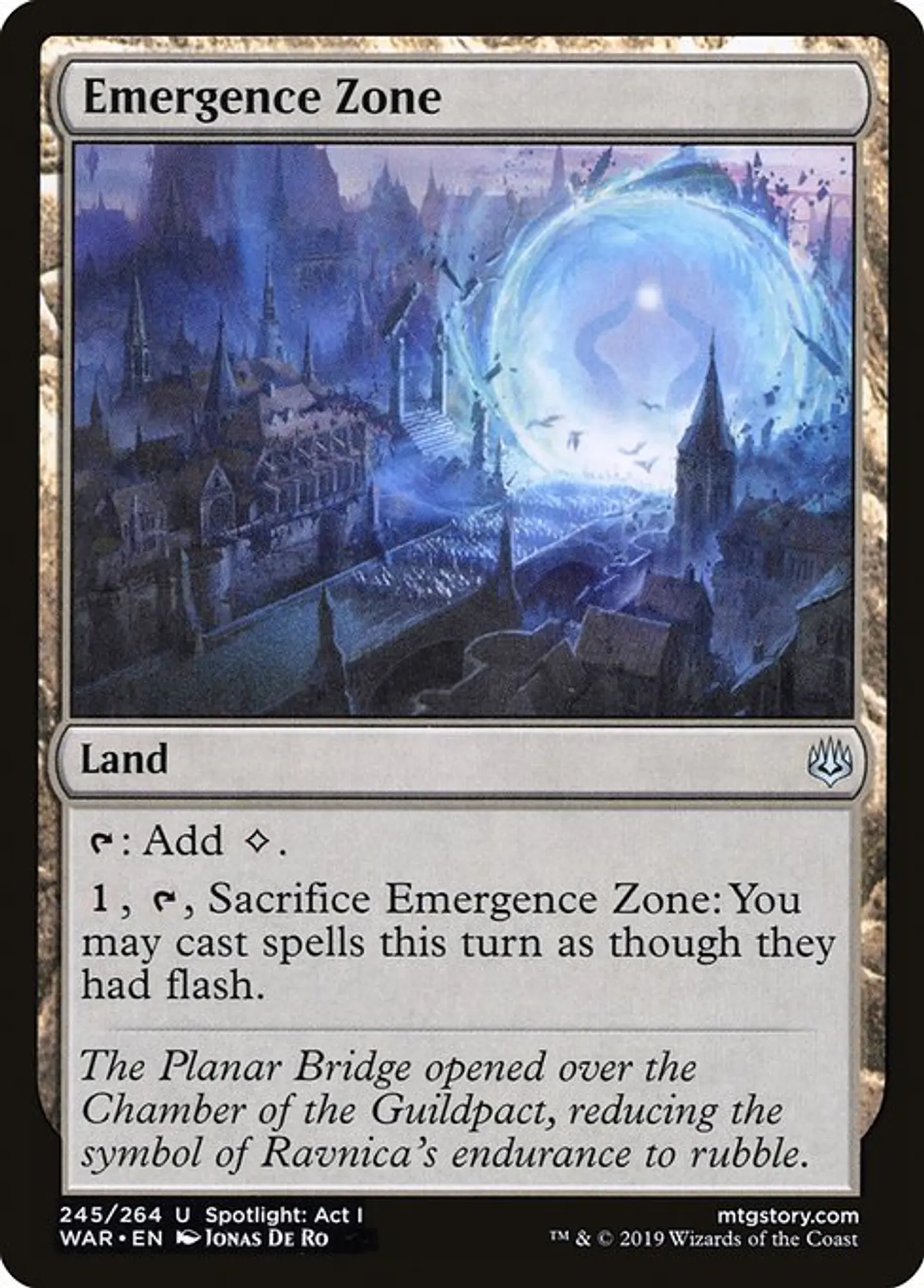 Carta Magic - Emergence Zone - Idioma: Español - Edicion: War of the Spark 1