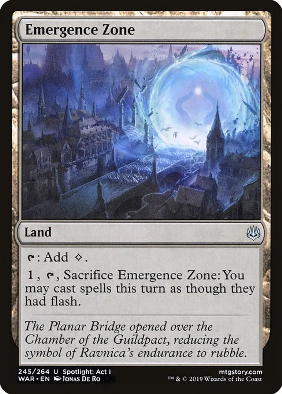 Carta Magic - Emergence Zone - Idioma: Español - Edicion: War of the Spark 1