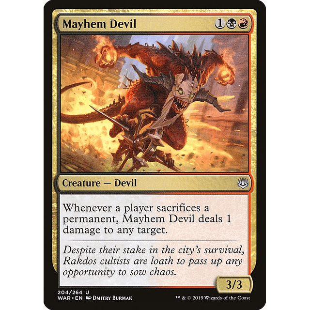 Carta Magic - Mayhem Devil - Idioma: Español - Edicion: War of the Spark